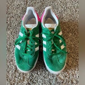 Adidas Gazelle Sneakers in Green and Pink